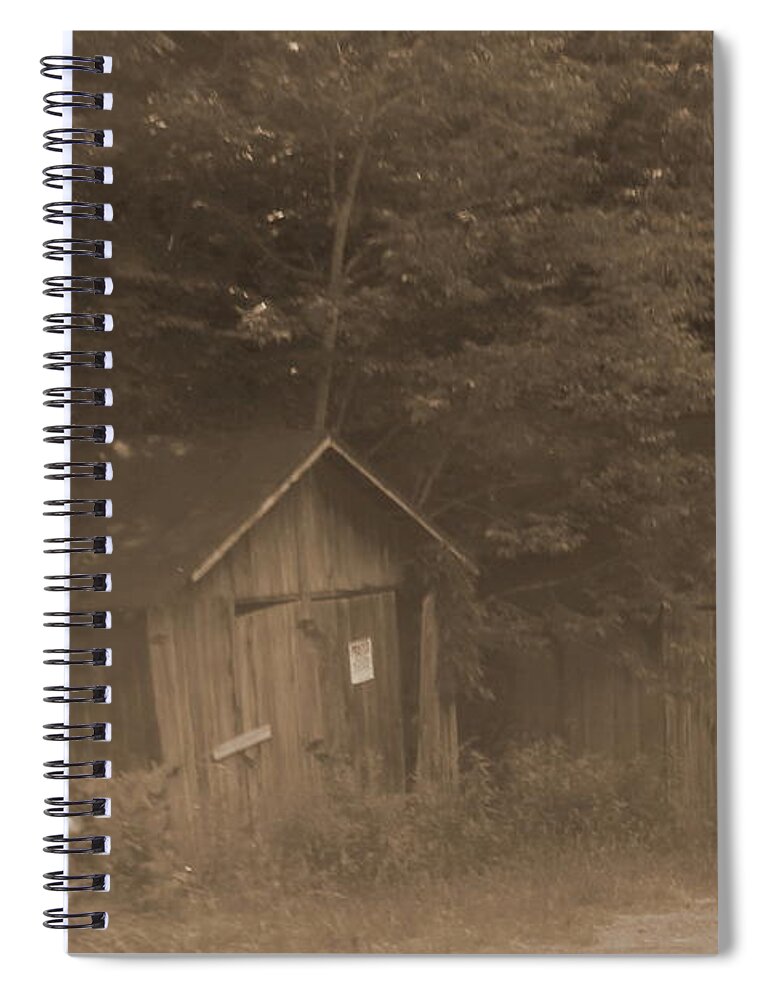 Shack Spiral Notebook featuring the photograph Old Rural Roadside Shacks by Cathy Lindsey
