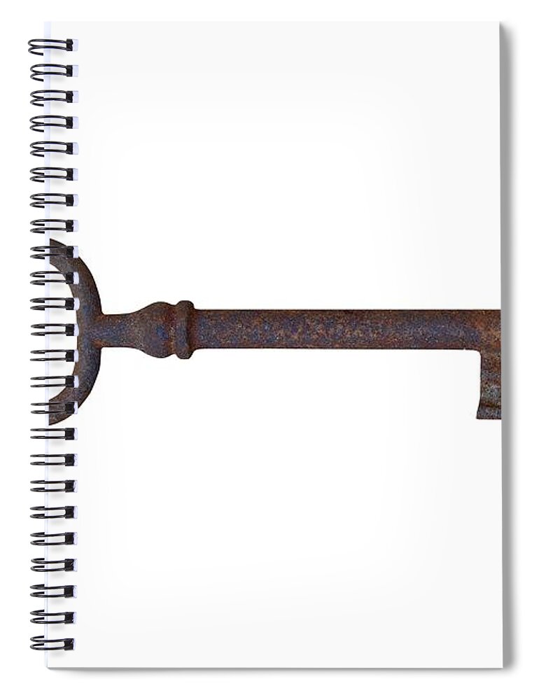 Key Spiral Notebook featuring the photograph Old rusty key by Michal Boubin