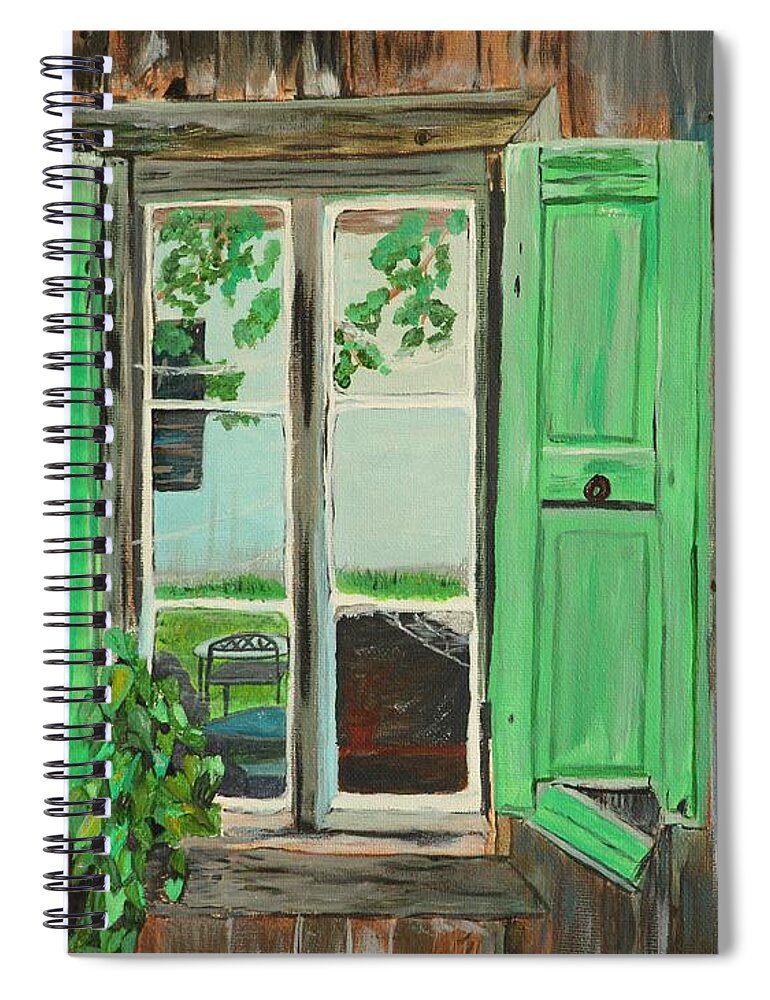 Wood Shed Spiral Notebook featuring the painting Old Shed by David Bigelow