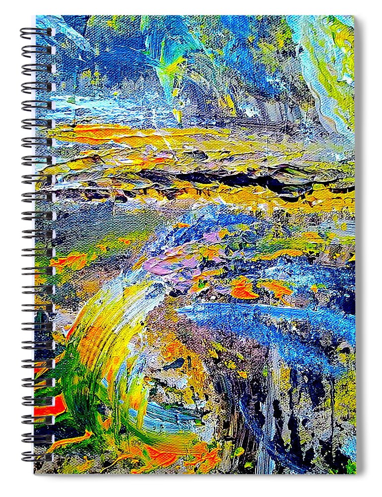 Abstract Art Print Spiral Notebook featuring the painting OLD TOWN OF NICE 1 of 3 by Monique Wegmueller