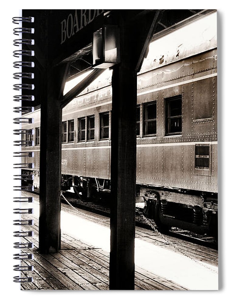 Union Pacific Railroad Spiral Notebook featuring the photograph Old Town Train Depot by Sally Bauer