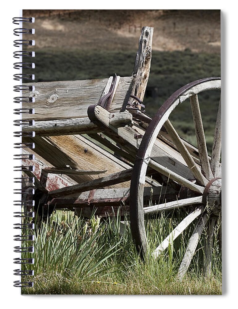 Antique Spiral Notebook featuring the photograph Old Wheels by Kelley King
