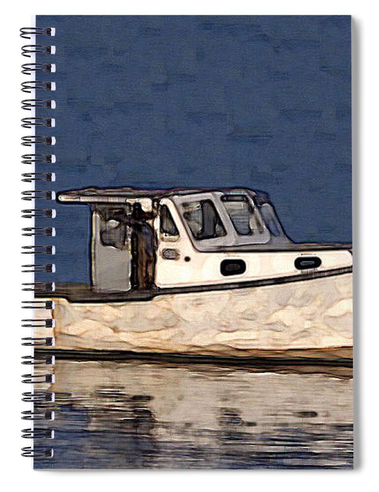Classic Lobster Boat Spiral Notebook featuring the digital art Ole Boy Painting by Newwwman
