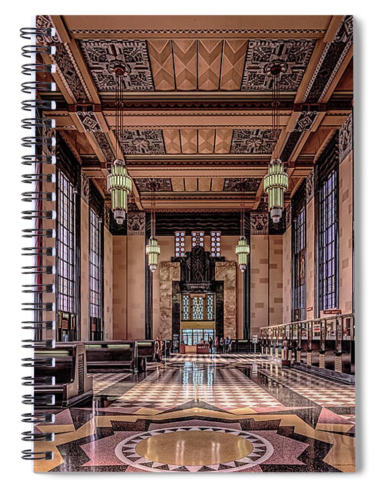 Union Station Spiral Notebook featuring the photograph Omaha Union Station Great Hall by Susan Rissi Tregoning