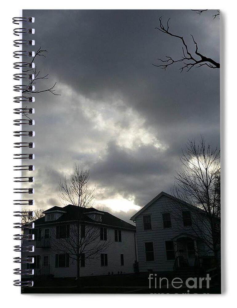 Ominous Clouds Spiral Notebook featuring the photograph Ominous Clouds by Diamante Lavendar
