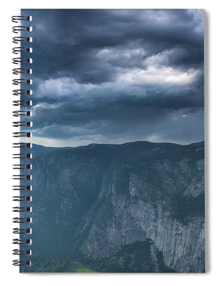 Yosemite Valley Spiral Notebook featuring the photograph Ominous Clouds over Glacier Point by Michael Ver Sprill
