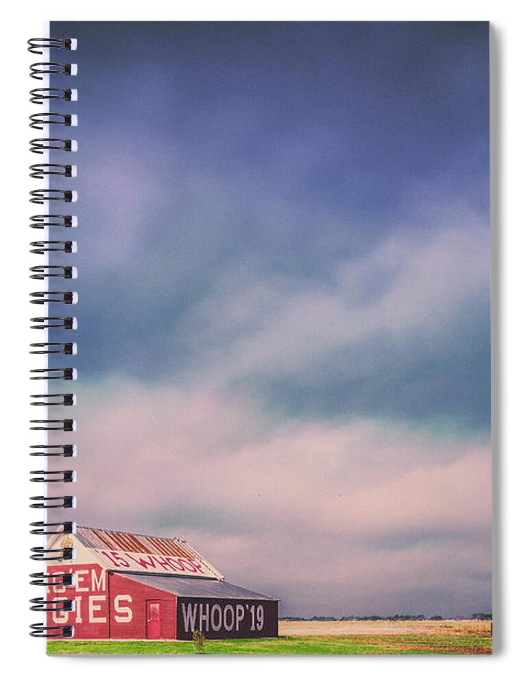 Silvio Spiral Notebook featuring the photograph Ominous Clouds Over the Aggie Barn in Reagan, Texas by Silvio Ligutti