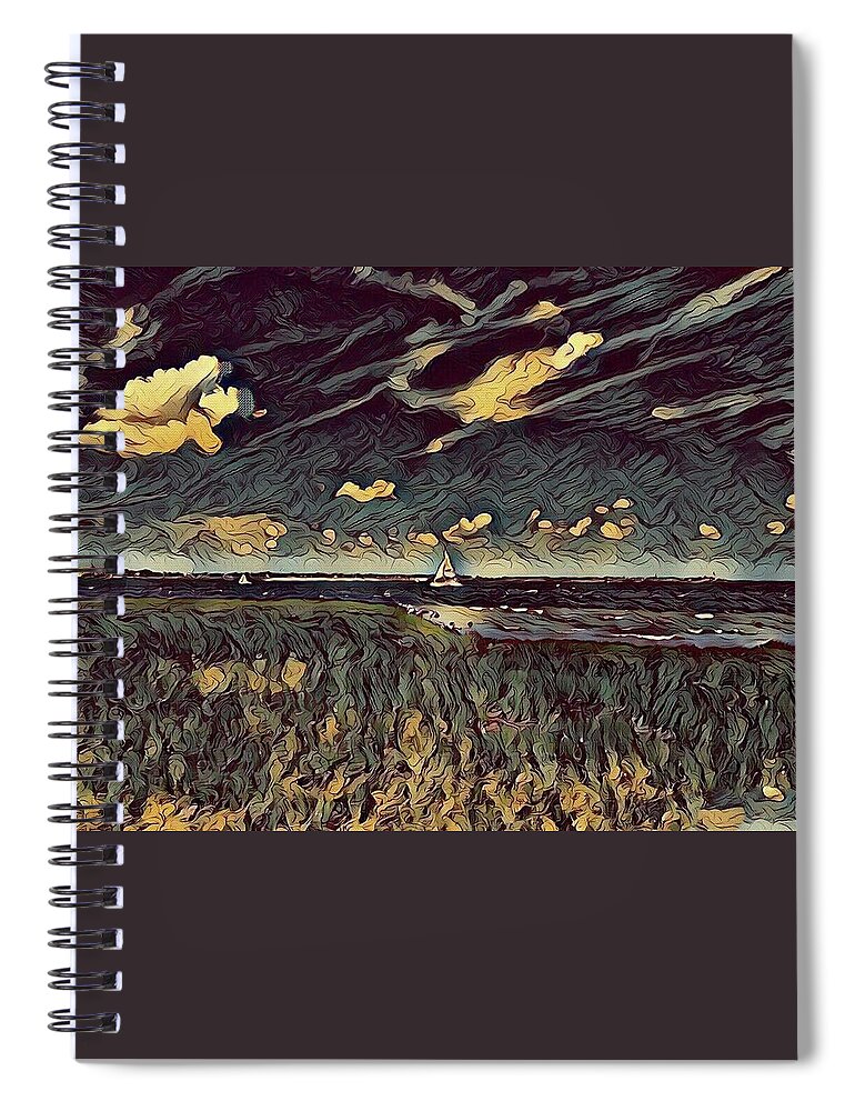 Sail Spiral Notebook featuring the photograph Ominous C's by Sherry Kuhlkin