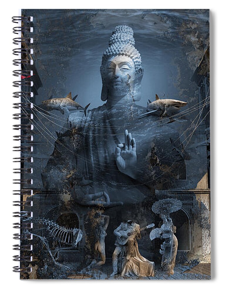 Omnipresence Spiral Notebook featuring the digital art Omnipresence by George Grie