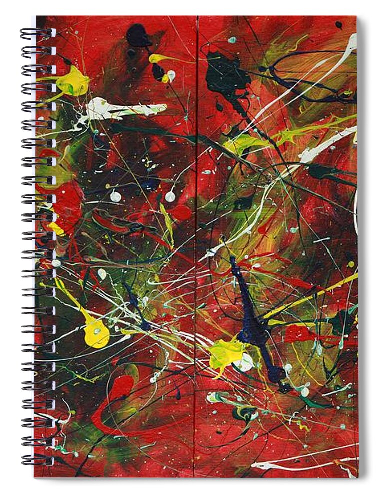 Splatter Spiral Notebook featuring the painting On A High Note by Jacqueline Athmann