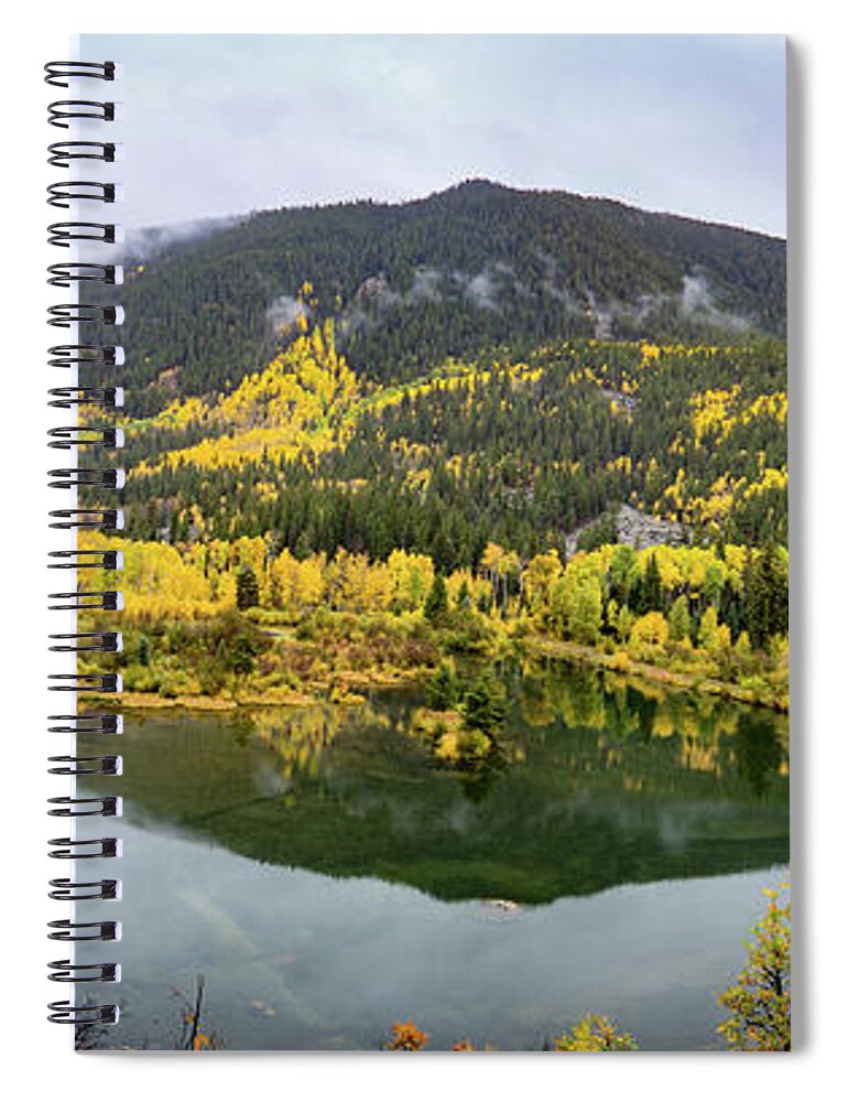 Colorado Spiral Notebook featuring the photograph On Golden Pond by Tim Stanley