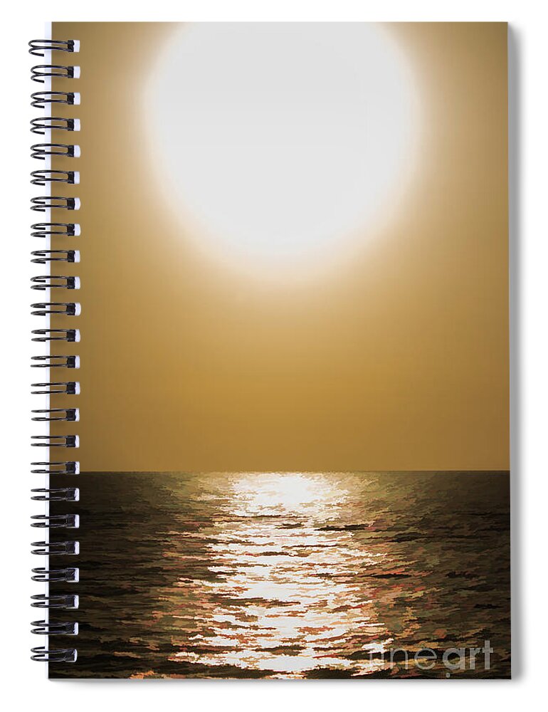 Sun Spiral Notebook featuring the photograph On Golden Sunset by Roberta Byram