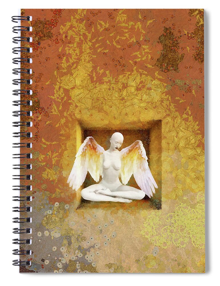 Angel Spiral Notebook featuring the painting On our own by Jacky Gerritsen
