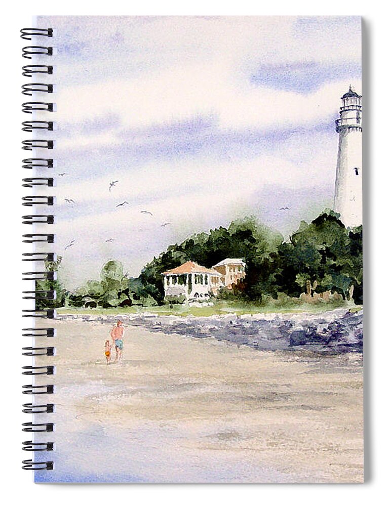 Beach Spiral Notebook featuring the painting On The Beach at St. Simon's Island by Sam Sidders
