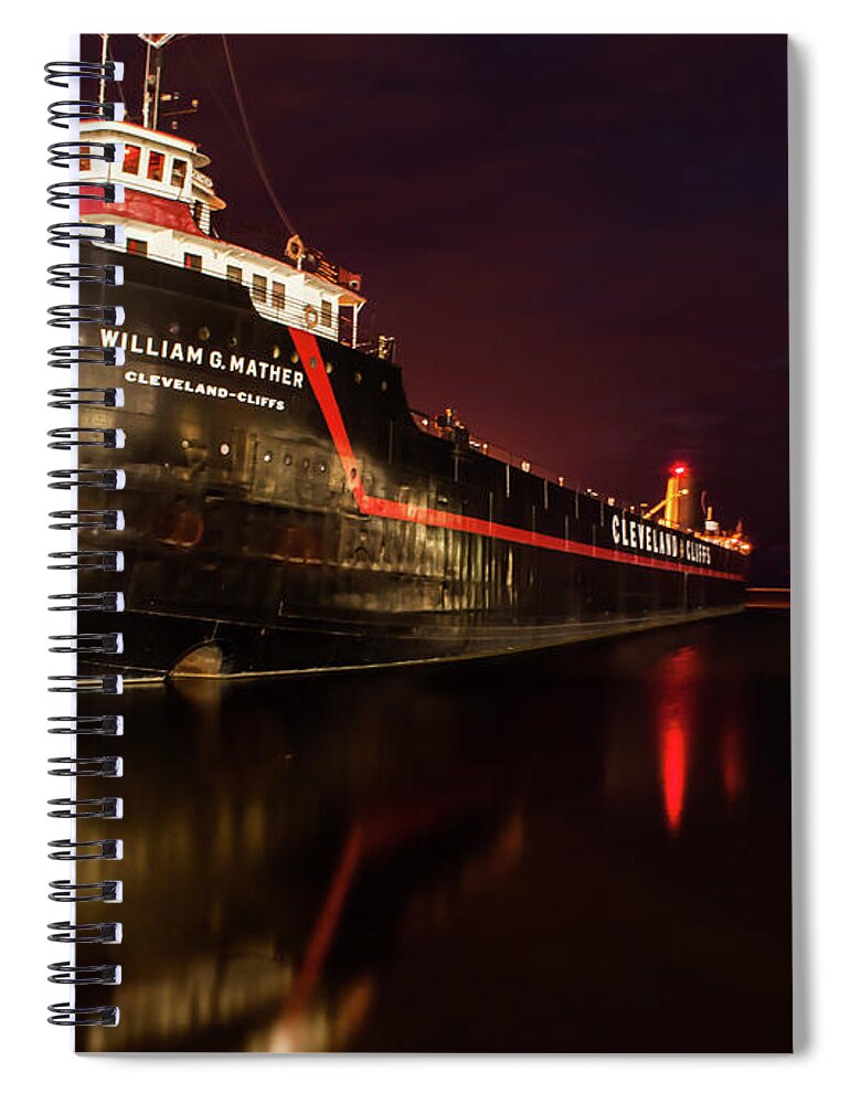 Cleveland Spiral Notebook featuring the photograph On the Good Ship by Stewart Helberg
