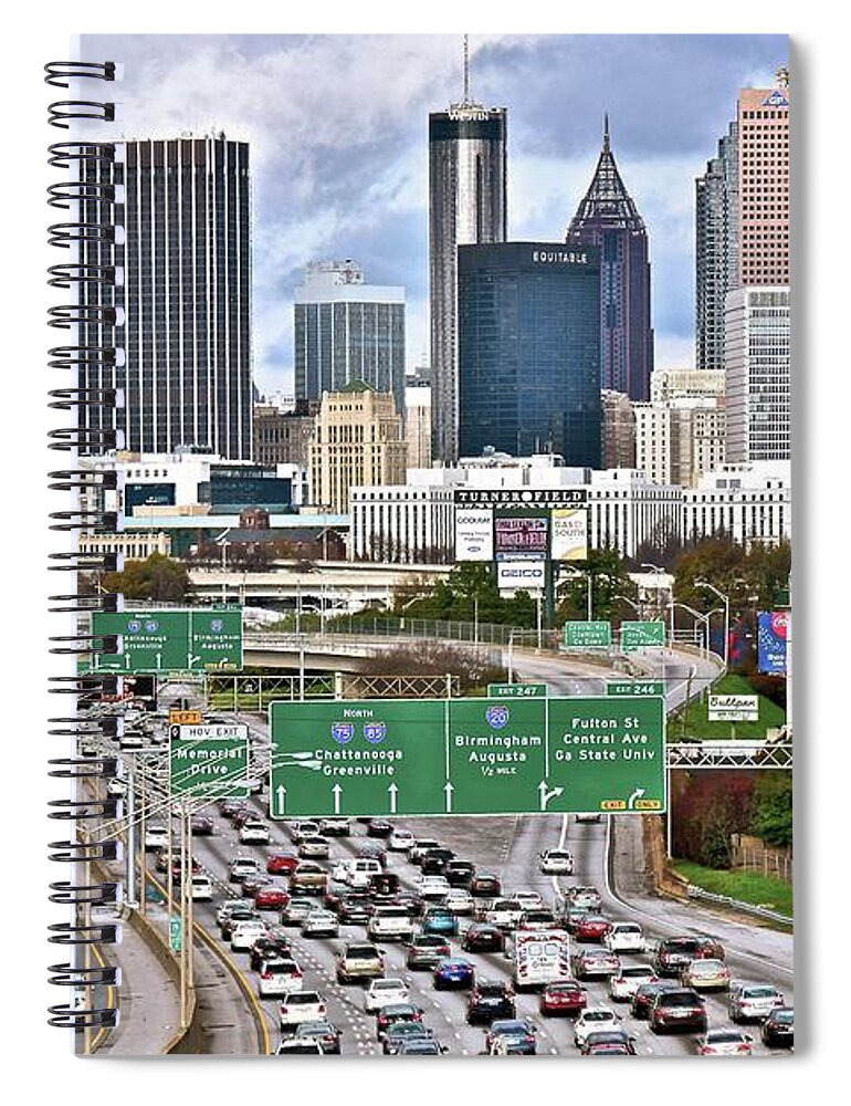 Atlanta Spiral Notebook featuring the photograph On the Highways and Byways by Frozen in Time Fine Art Photography