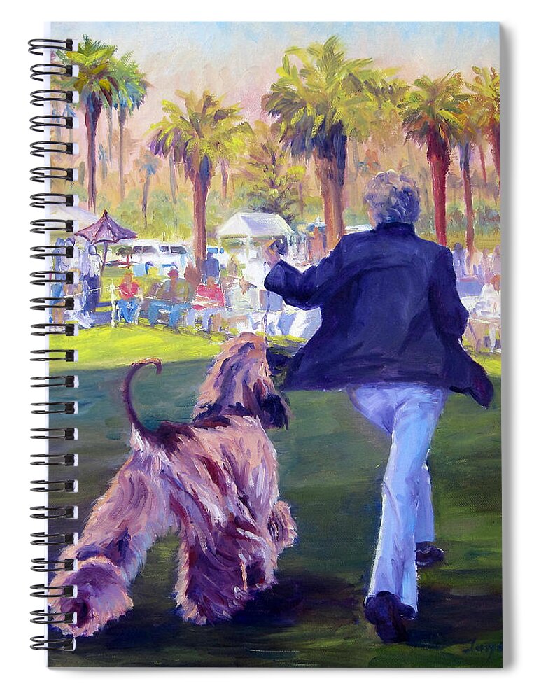 Afghan Hound Spiral Notebook featuring the painting On The Move by Terry Chacon