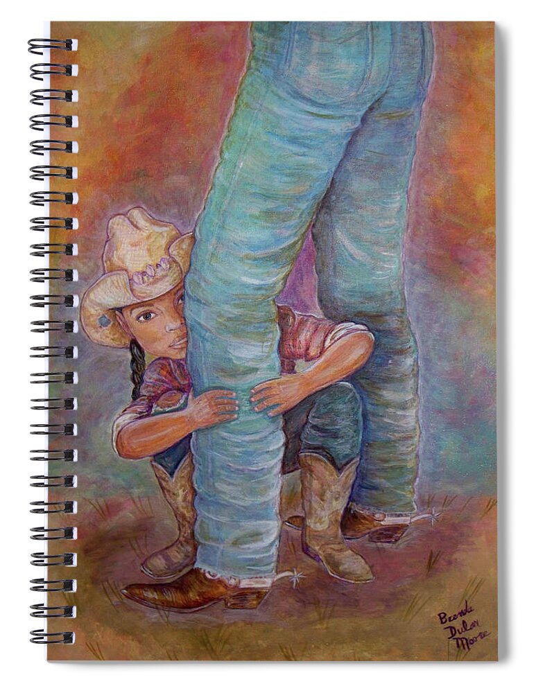 Red Spiral Notebook featuring the painting On The Range by Brenda Dulan Moore
