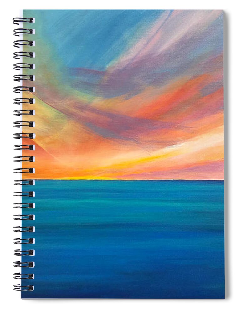 Canvas Spiral Notebook featuring the painting On Things Above by Linda Bailey