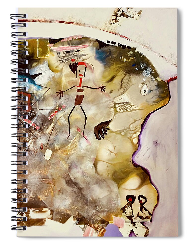 Abstract Spiral Notebook featuring the painting On Your Mark by Carole Johnson