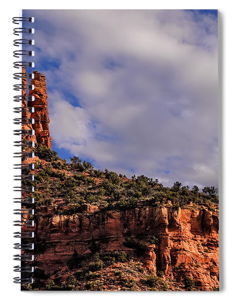 Acrylic Spiral Notebook featuring the photograph One Finger Shy by Mark Myhaver