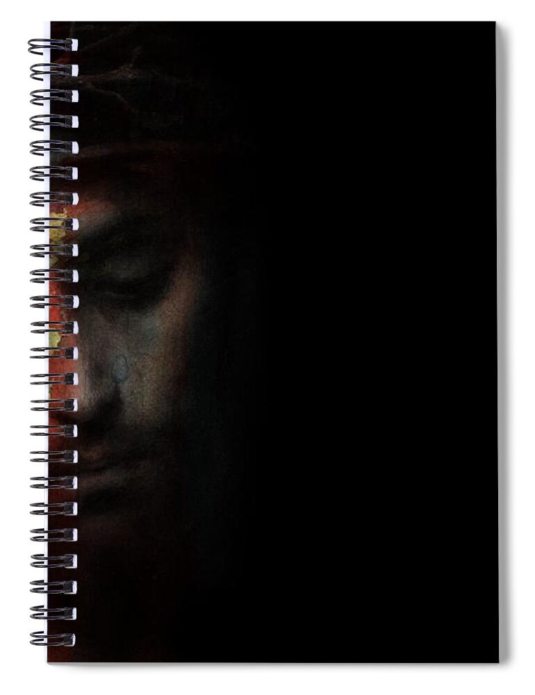 Christ Spiral Notebook featuring the mixed media One of Us by Paul Lovering