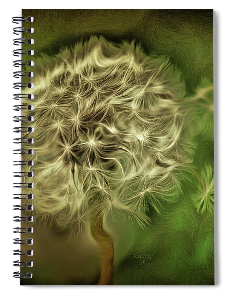 Flower Spiral Notebook featuring the mixed media One Woman's Wish by Trish Tritz
