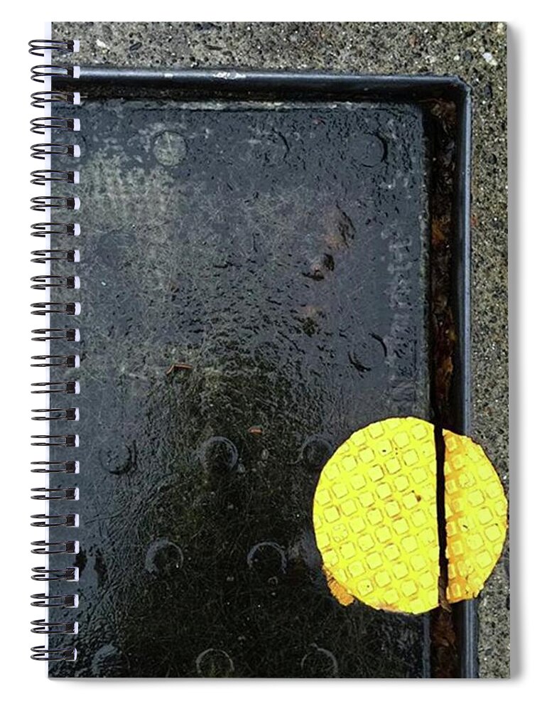 Dots Spiral Notebook featuring the photograph One Yellow Dot. #oops #yellow by Ginger Oppenheimer