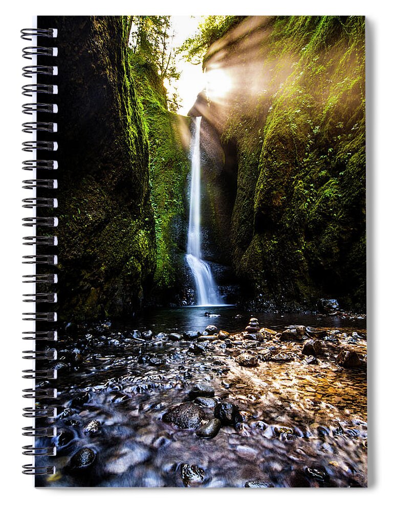 Natural Spiral Notebook featuring the photograph Oneonta Falls 2 by Pelo Blanco Photo