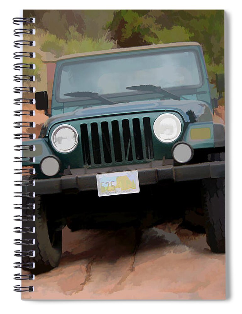 Jeep Spiral Notebook featuring the digital art Only Jeeps Here by Gary Baird