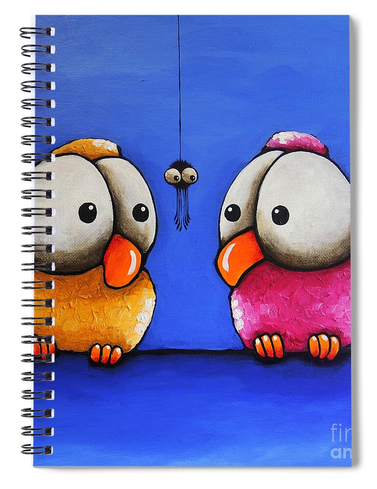 Bird Spiral Notebook featuring the painting Oops by Lucia Stewart