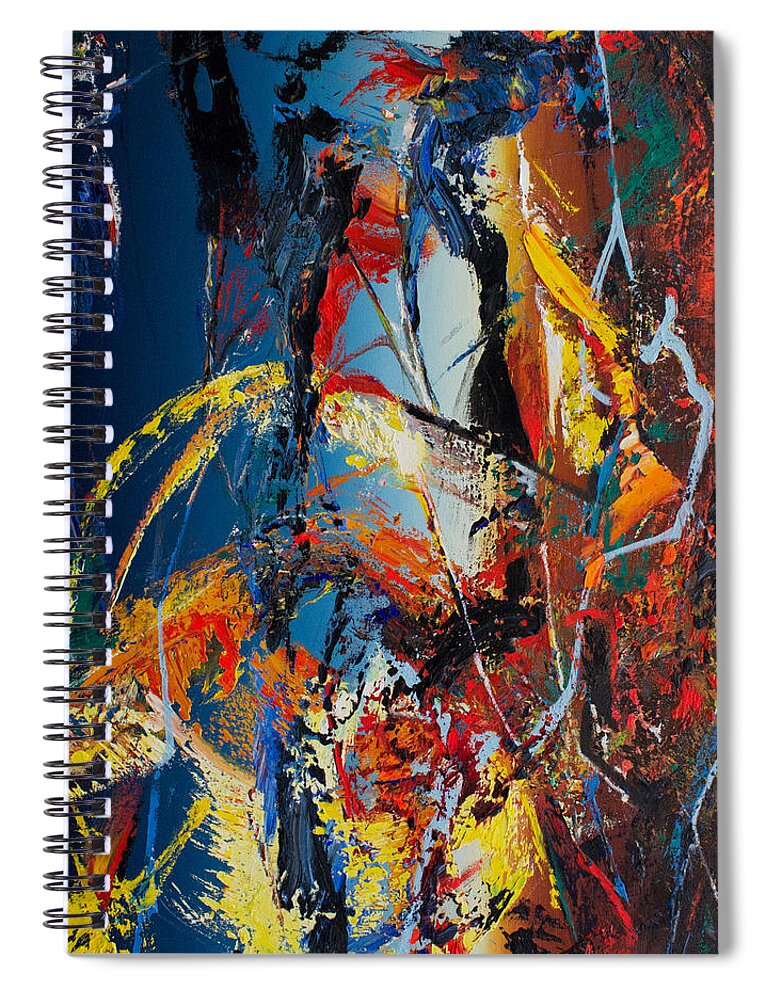 Derek Kaplan Art Spiral Notebook featuring the painting Opt.1.17 Only A Dream by Derek Kaplan