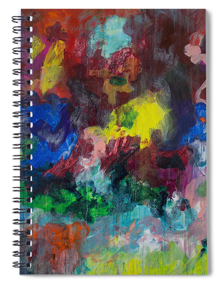 Derek Kaplan Art Spiral Notebook featuring the painting Opt.68.15 Dreaming With Music by Derek Kaplan