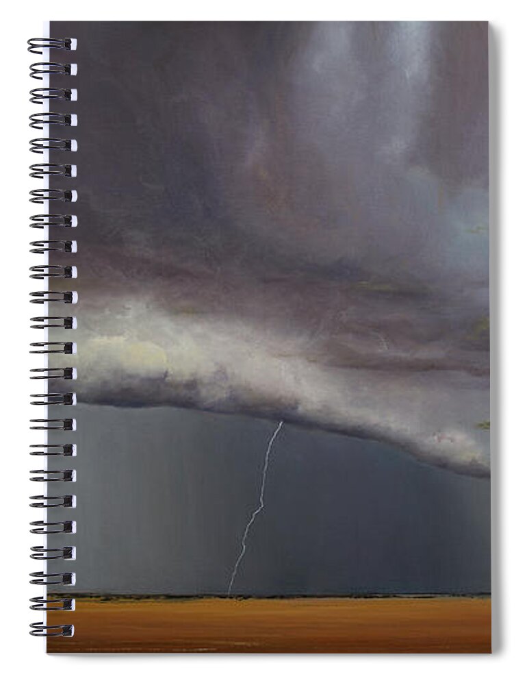 Derek Kaplan Art Spiral Notebook featuring the painting Opt.7.17 Storm by Derek Kaplan