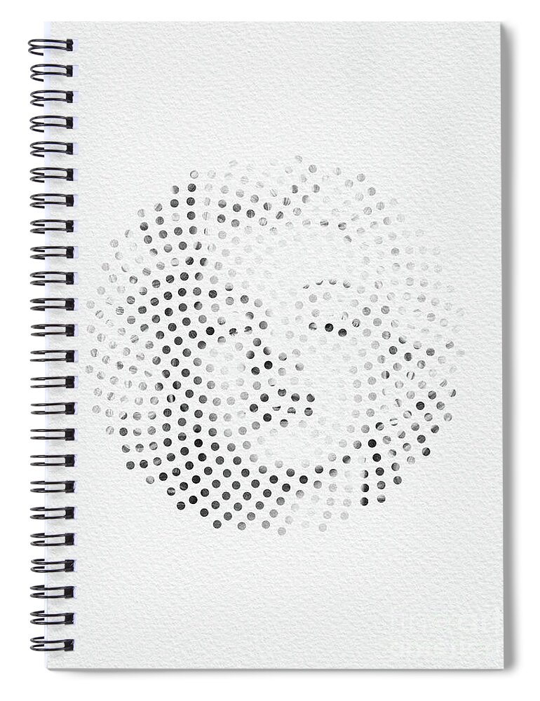 #optical Illusion #marilyn M. #sex Symbol #dots #black And White #mixed Media Spiral Notebook featuring the digital art Optical Illusions - Iconical People 1 by Klara Acel