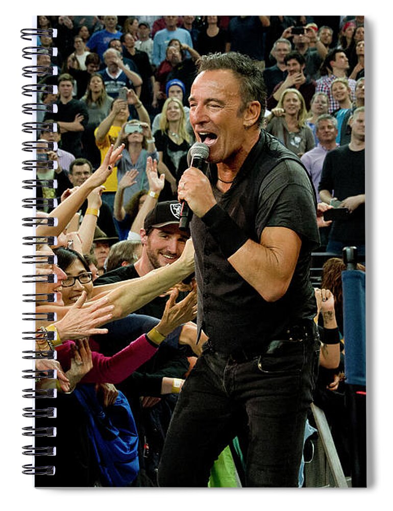 Bruce Springsteen Spiral Notebook featuring the photograph Oracle Arena by Jeff Ross