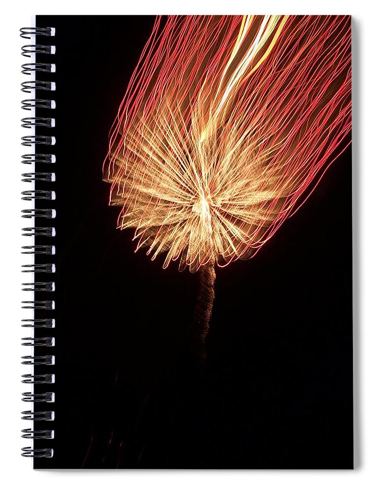 Firework Spiral Notebook featuring the photograph Orange Firework by Michelle Miron-Rebbe