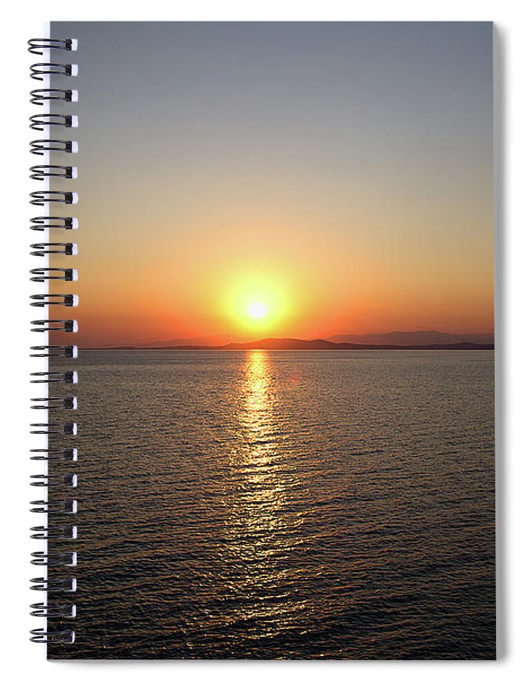 Landscape Spiral Notebook featuring the photograph Orange Horizon by Milena Ilieva