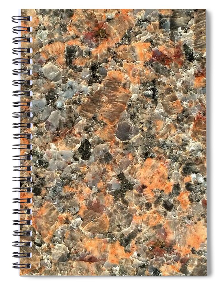 Phorograph Spiral Notebook featuring the photograph Orange Polished Granite Stone by Delynn Addams