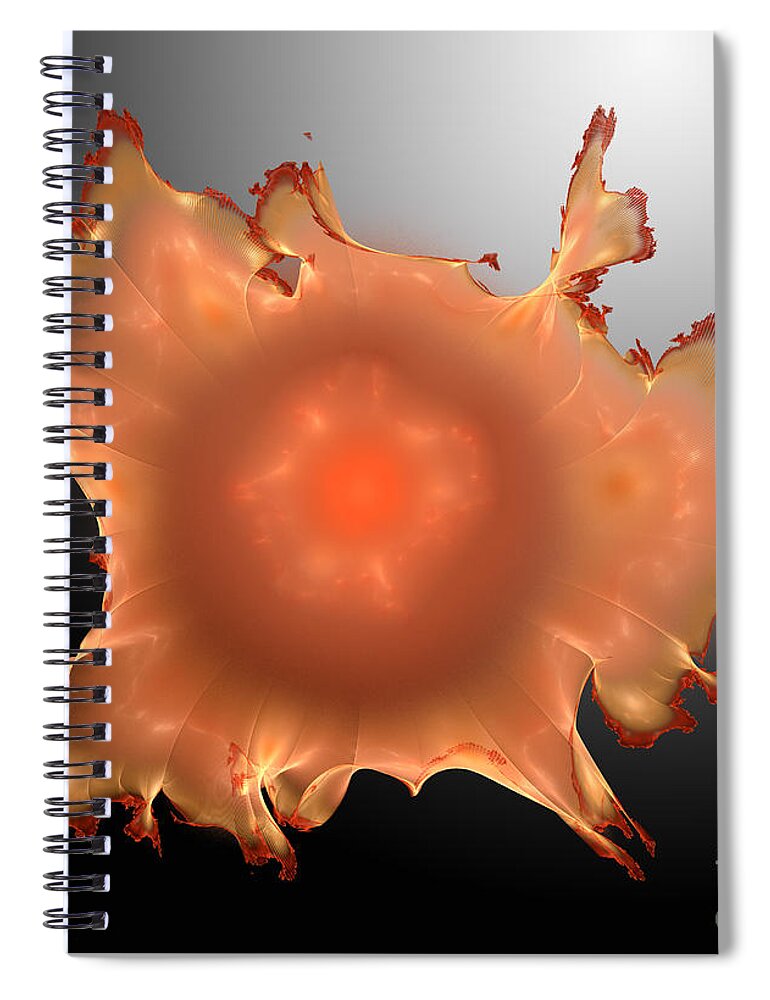 Abstract Spiral Notebook featuring the digital art Orange Something.B. by Galina Lavrova