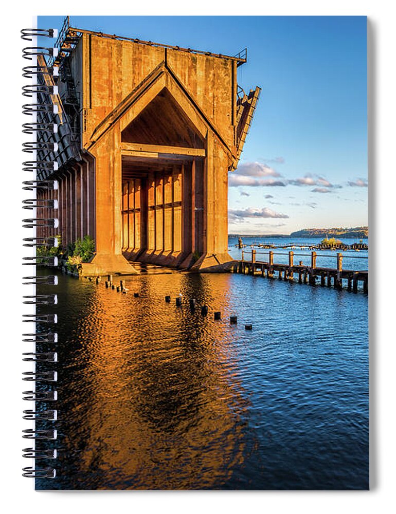 Water Spiral Notebook featuring the photograph Ore Dock by Joe Holley
