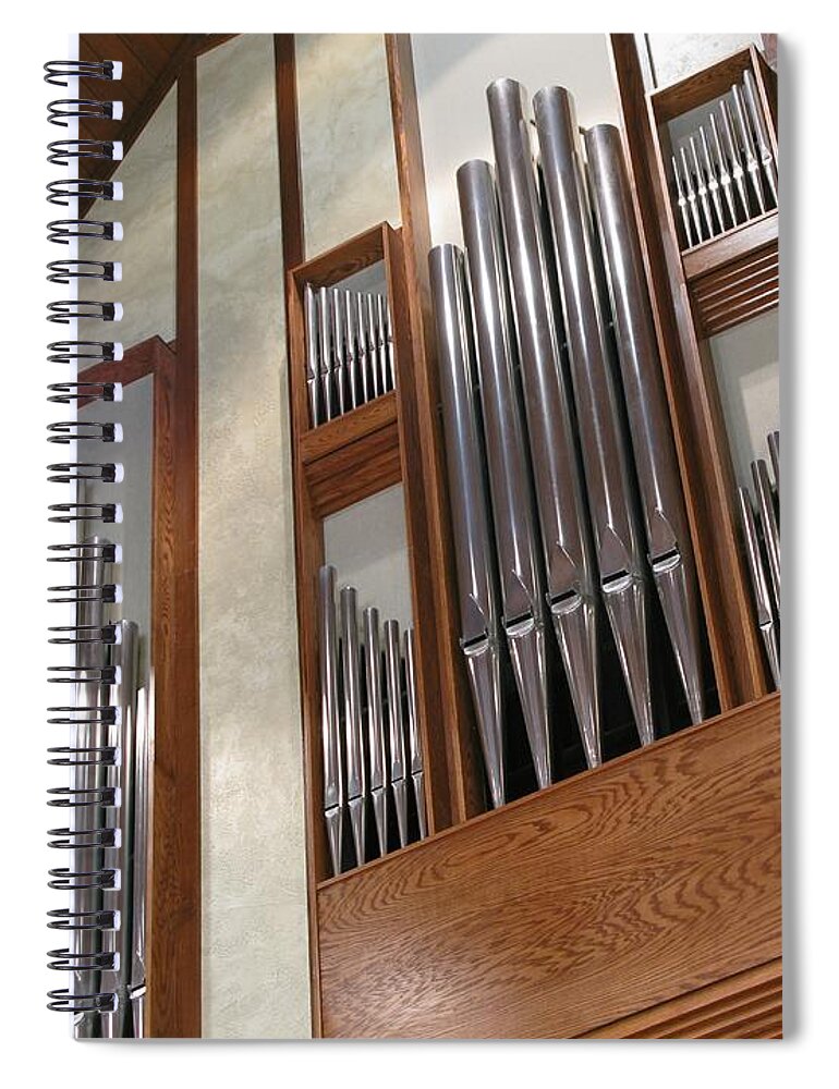 Music Spiral Notebook featuring the photograph Organ Pipes by Ann Horn