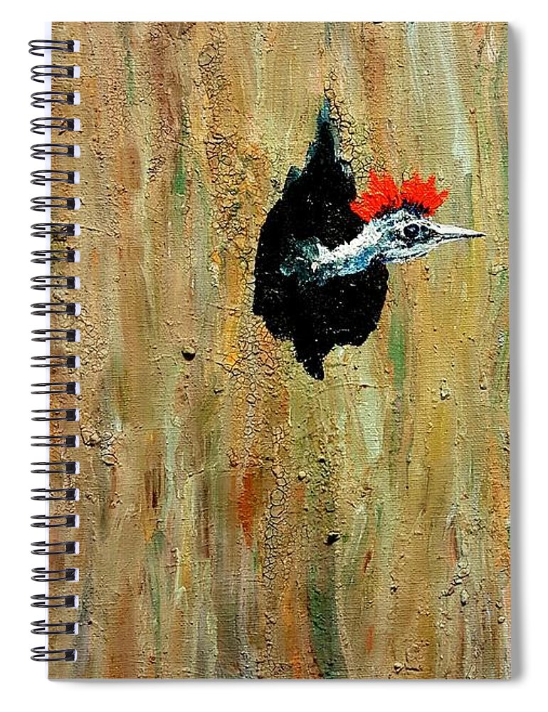 Bedhead Spiral Notebook featuring the painting Original Bedhead by Cheryl Nancy Ann Gordon