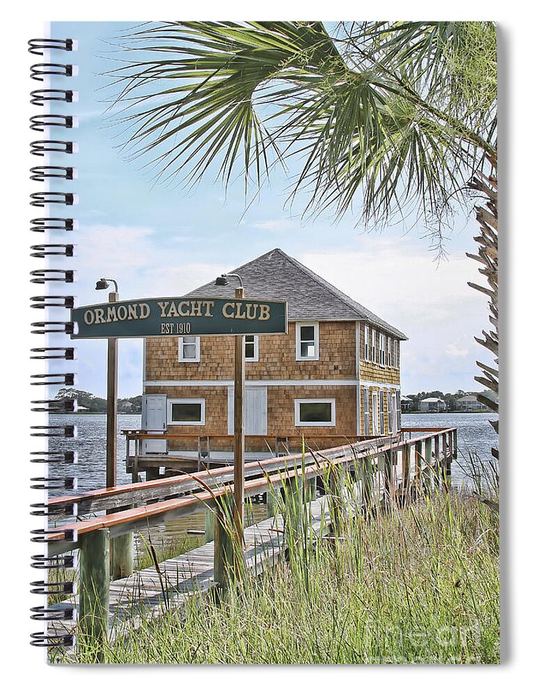 Ormond Spiral Notebook featuring the photograph Ormond Yacht Club by Deborah Benoit