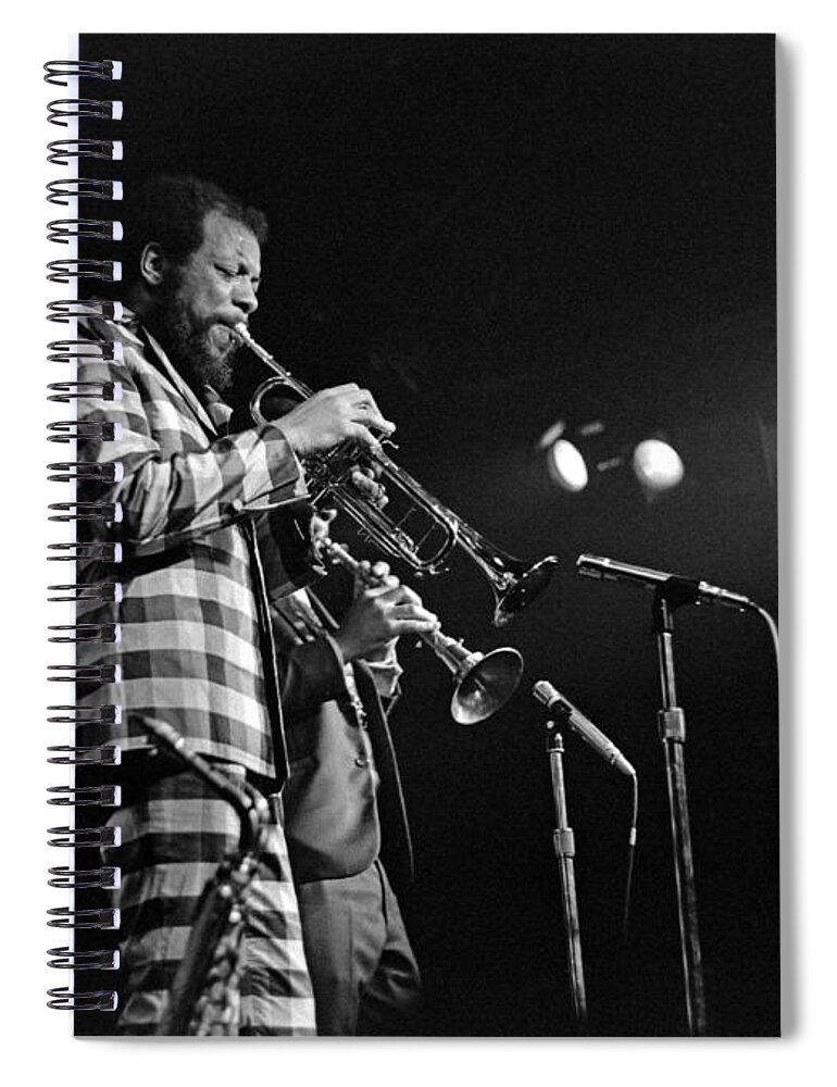 Ornette Colman Spiral Notebook featuring the photograph Ornette Coleman on Trumpet by Lee Santa