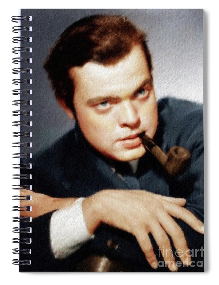 Orson Spiral Notebook featuring the painting Orson Welles by Esoterica Art Agency