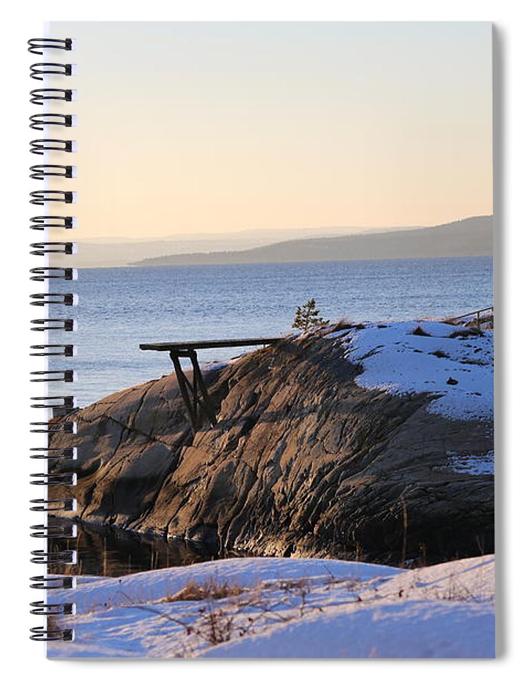 Fjords Spiral Notebook featuring the digital art Oslo Fjords, Norway by Jeanette Rode Dybdahl