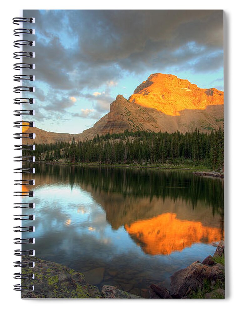 Landscape Spiral Notebook featuring the photograph Ostler Lake and Peak by Brett Pelletier