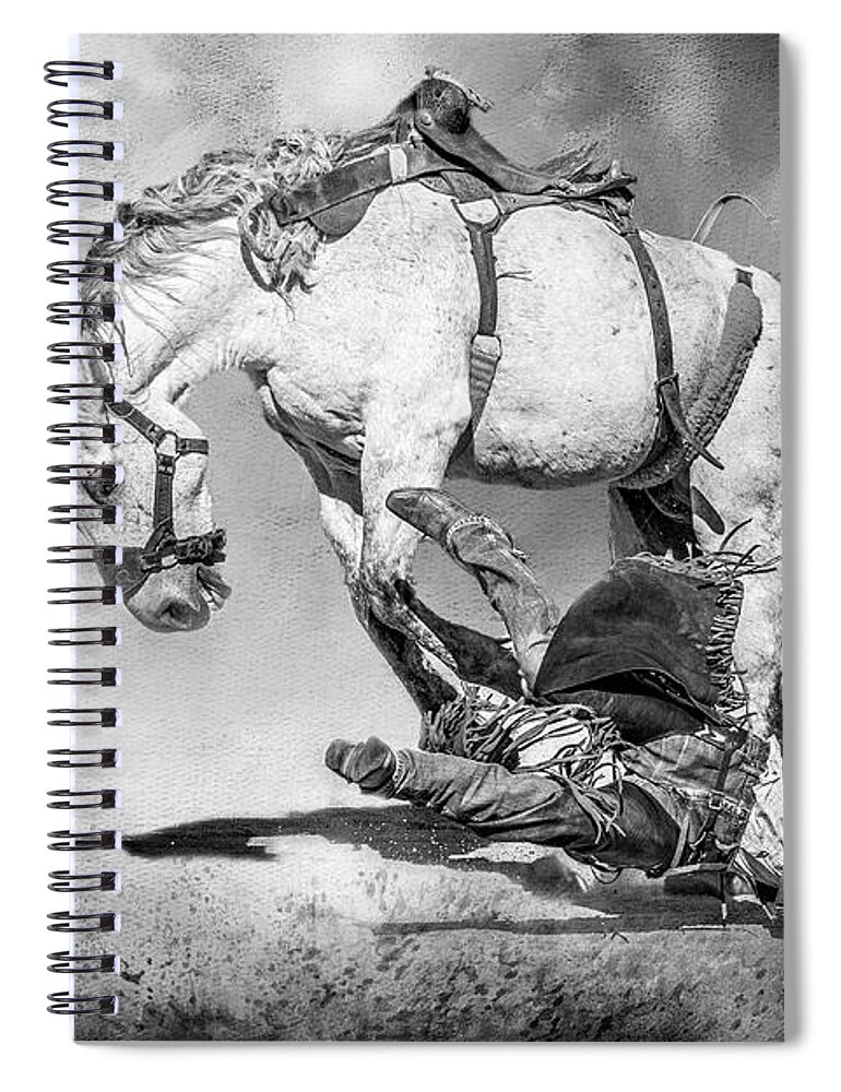 Saddlebronc Spiral Notebook featuring the digital art Ouch by Eleanor Abramson