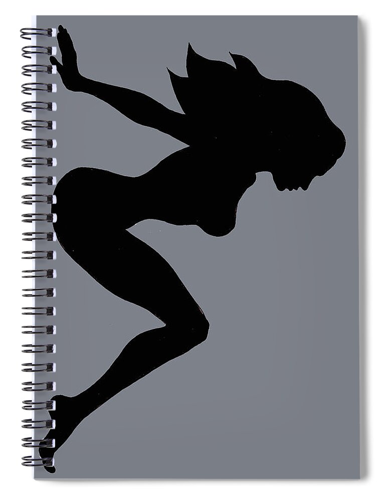 Mudflap Girl Spiral Notebook featuring the painting Our Bodies Our Way Future Is Female Feminist Statement Mudflap Girl Diving by Tony Rubino